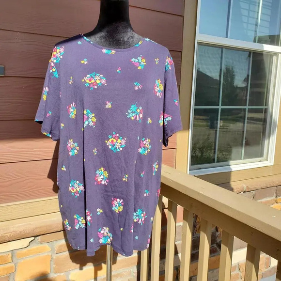 Croft & Barrow Blue Floral Short Sleeve T-Shirt Women's Plus Size 2X NWOT - Picture 11 of 15